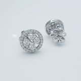 Blossom diamond earrings, high quality round brilliant diamonds set in 18K white gold.