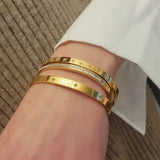 Solar Bangle – 18K Gold Plated Stainless Steel, Minimalist Stackable Bracelet, Tarnish-Free & Hypoallergenic Jewelry