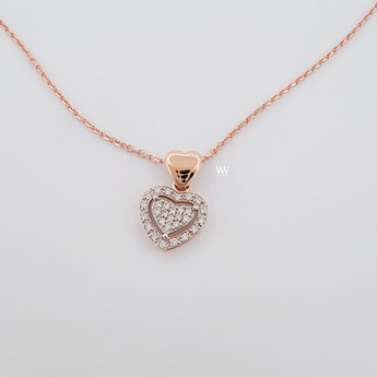 Heart pendant 18K gold set with high quality diamonds