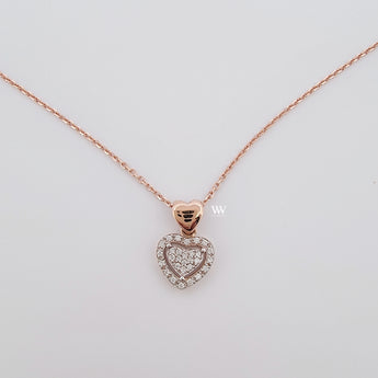 Heart pendant 18K gold set with high quality diamonds