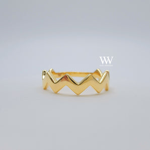 Zig Zag Plain Gold Ring (Pinky)