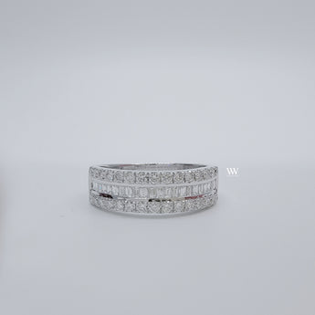 Demi B Ring, Eternity diamond ring with round brilliant and baguette diamond