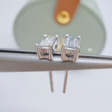 Lab Grown Emerald-Cut Diamond Solitaire Studs