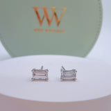 Lab Grown Emerald-Cut Diamond Solitaire Studs