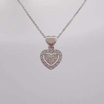 Heart pendant 18K gold set with high quality diamonds