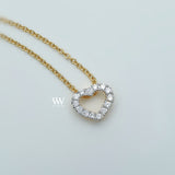 mini heart pendant 18 karat gold with high quality diamonds 