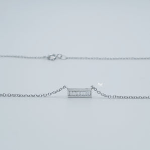 minimal rectangle Necklace featuring Baguette Diamond