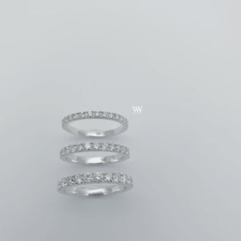 Comparing three eternity ring sizes with eternity 1, 2 and 3. 