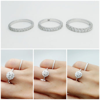 Comparing three eternity ring sizes with eternity 1, 2 and 3. 