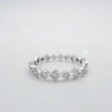 Eternity ring 14K gold set with Round Brilliant & Princess-cut Diamond