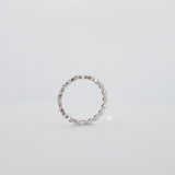 Eternity ring 14K gold set with Round Brilliant & Princess-cut Diamond