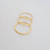 Plain solid gold ring made with 18 karat gold.