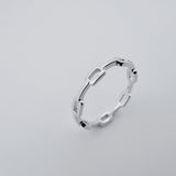 White gold chain band, made with solid 18K gold