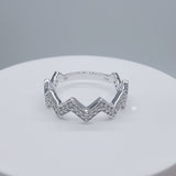 zigzag diamond ring front and side view