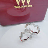 zigzag diamond ring front and side view