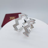 two zigzag diamond rings 