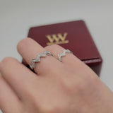 zigzag diamond ring on ring and pinky fingers