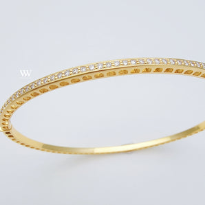 Trypo Diamond Bangle, 14K